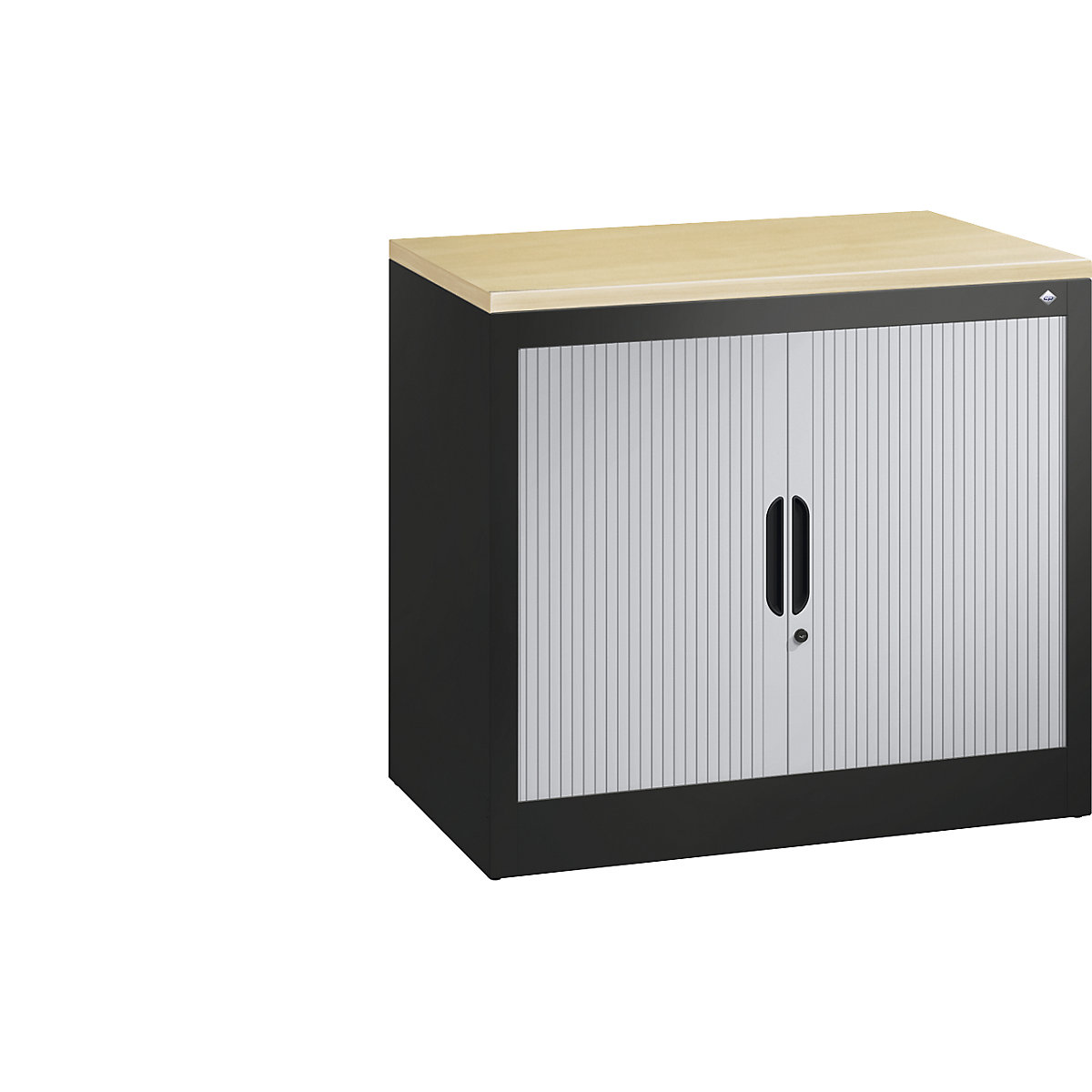 C+P – Armoire à rideaux ECO, h x l x p 720 x 800 x 420 mm, noir / gris clair