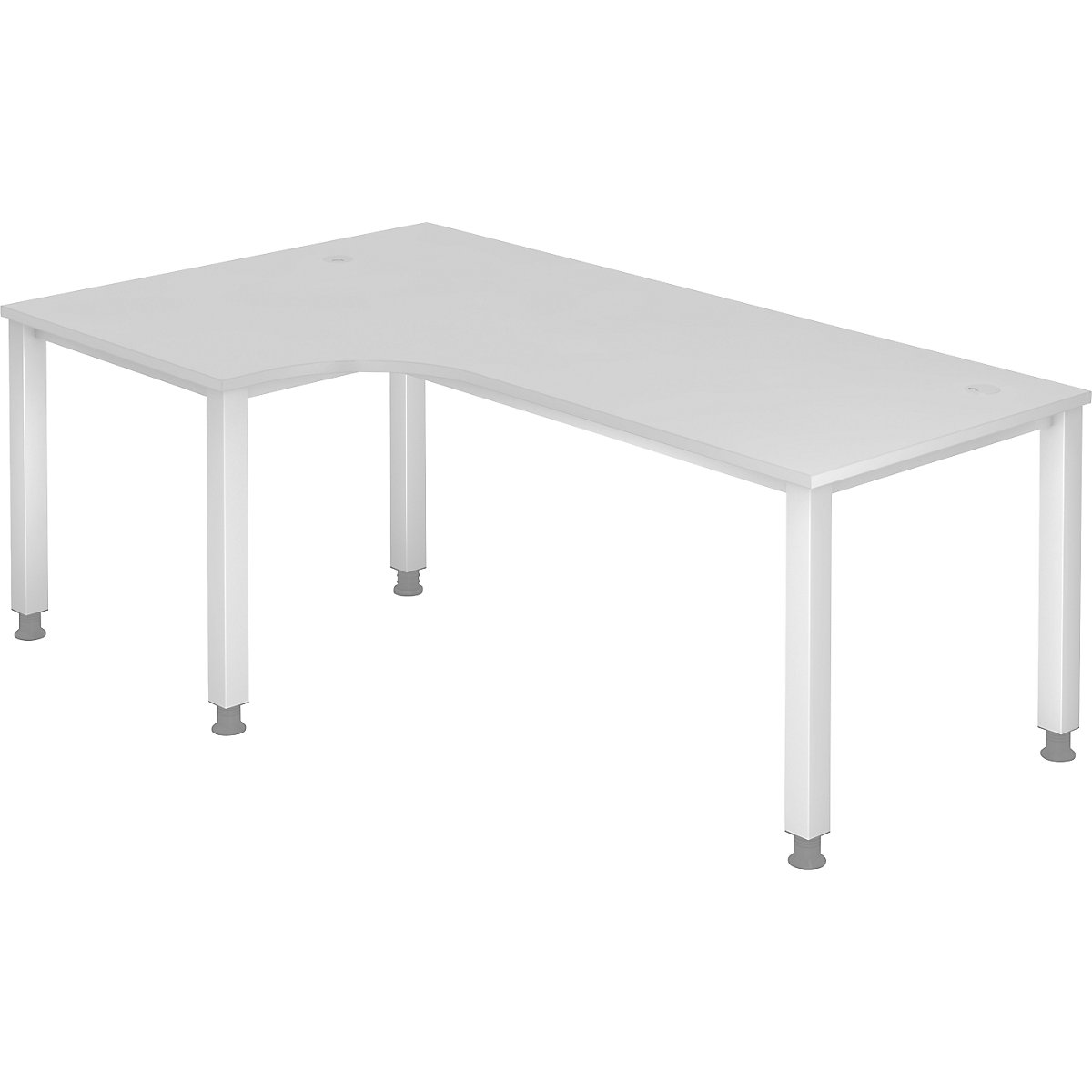 Bureau – eurokraft pro, table d'angle, largeur 2000 mm, aluminium/ gris clair-0