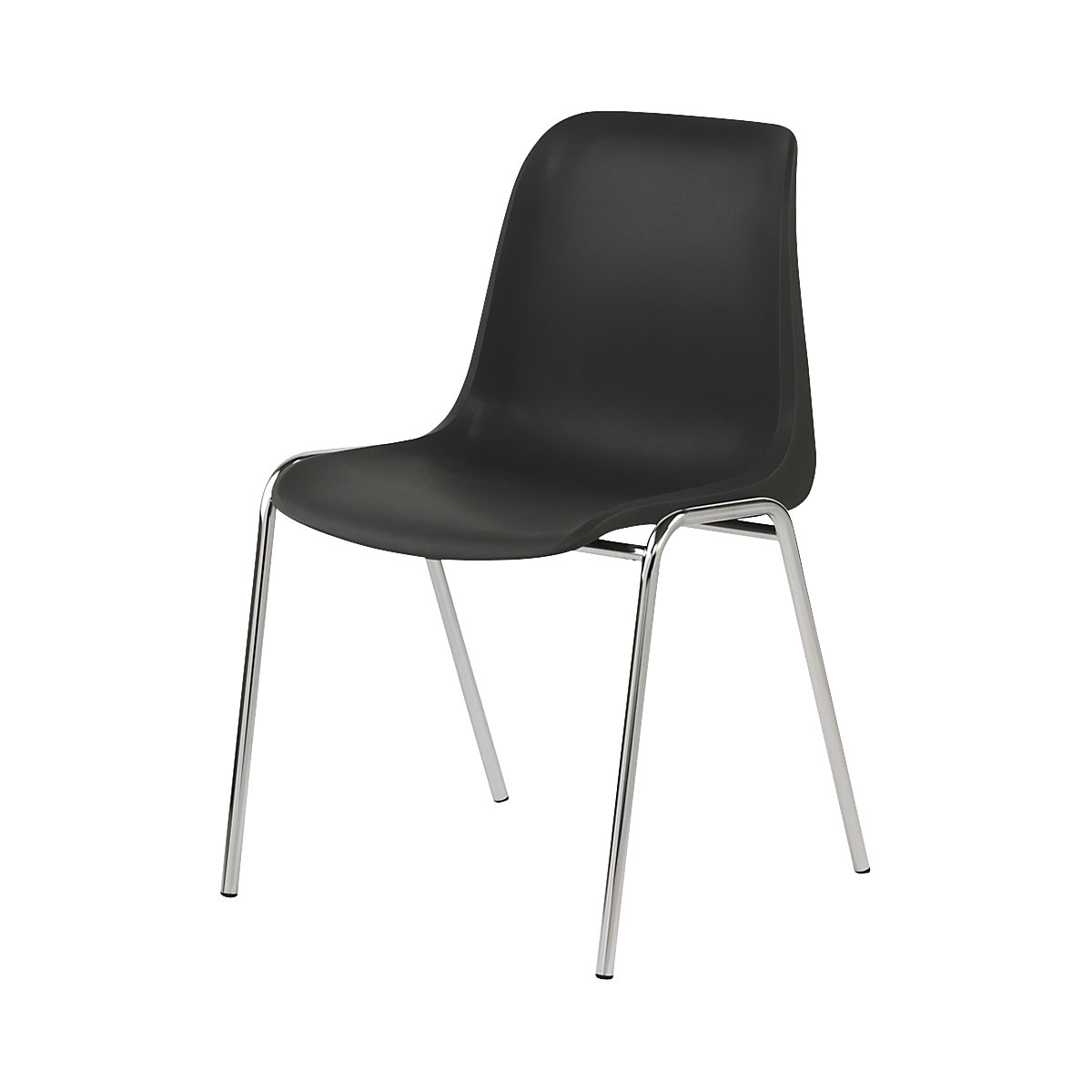 Chaise coque en plastique EUROPA, sans rembourrage, coque anthracite, lot de 2-0