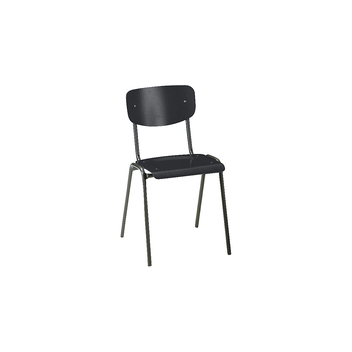 Chaise empilable CLASSIC, piétement peint, lot de 4, bois anthracite-0
