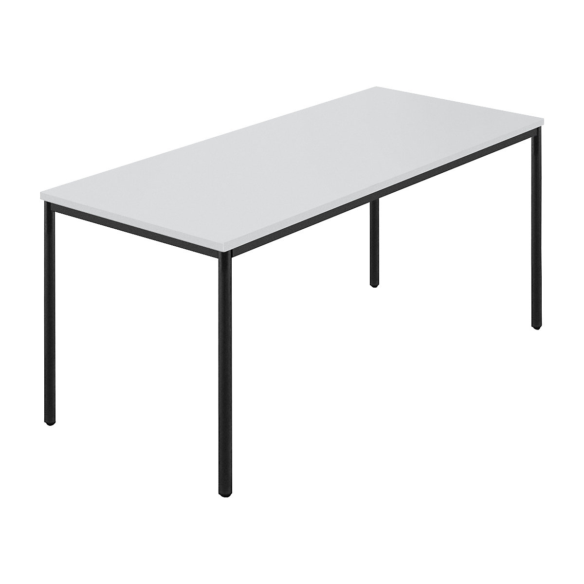 Table rectangulaire, tube rond plastifié