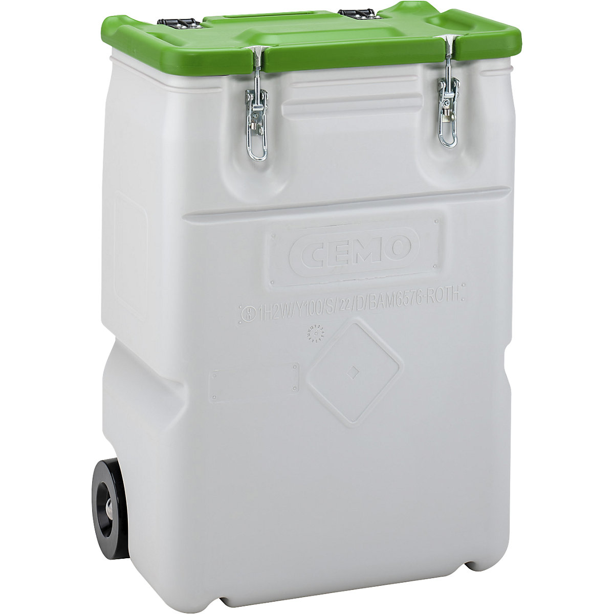 Contenitore per la raccolta di sostanze pericolose Mobil-Box – CEMO, capacità 170 l, lungh. x largh. x alt. 400 x 600 x 880 mm, verde-0