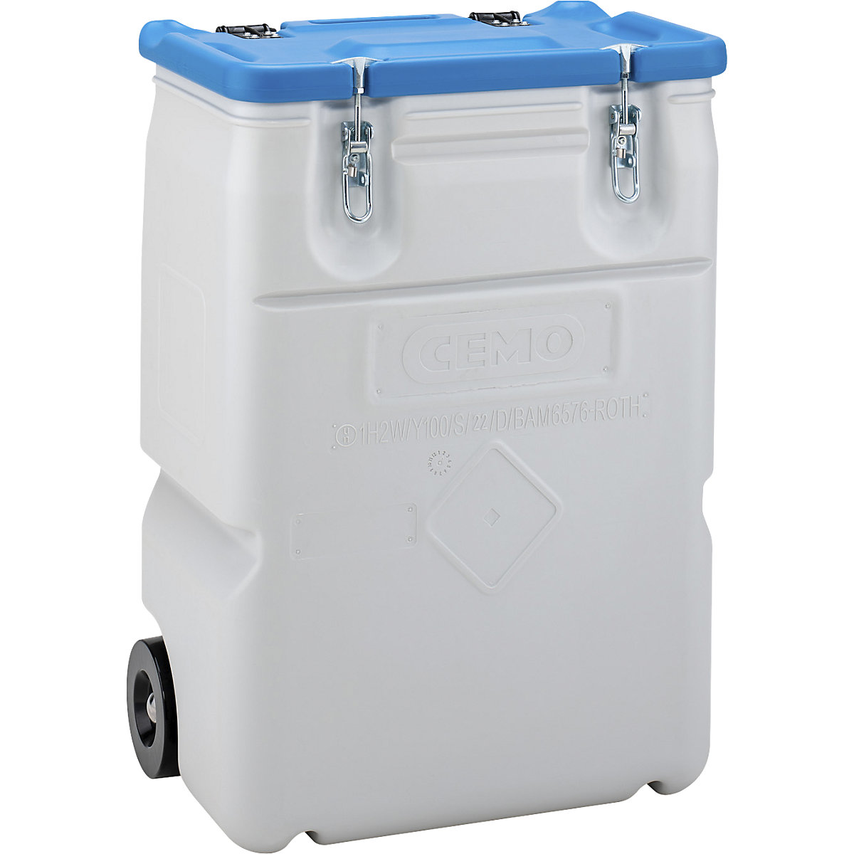 Contenitore per la raccolta di sostanze pericolose Mobil-Box – CEMO, capacità 170 l, lungh. x largh. x alt. 400 x 600 x 880 mm, blu-0