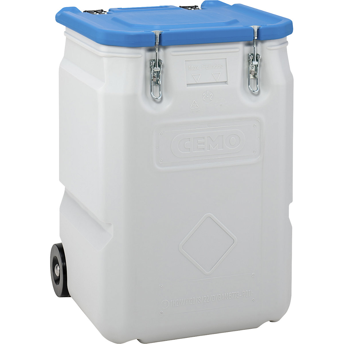 Contenitore per la raccolta di sostanze pericolose Mobil-Box – CEMO, capacità 250 l, lungh. x largh. x alt. 600 x 600 x 890 mm, blu-0