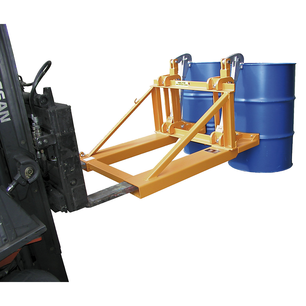 Benna prensile per fusto in verticale – eurokraft pro, 2 fusti, laccato-0