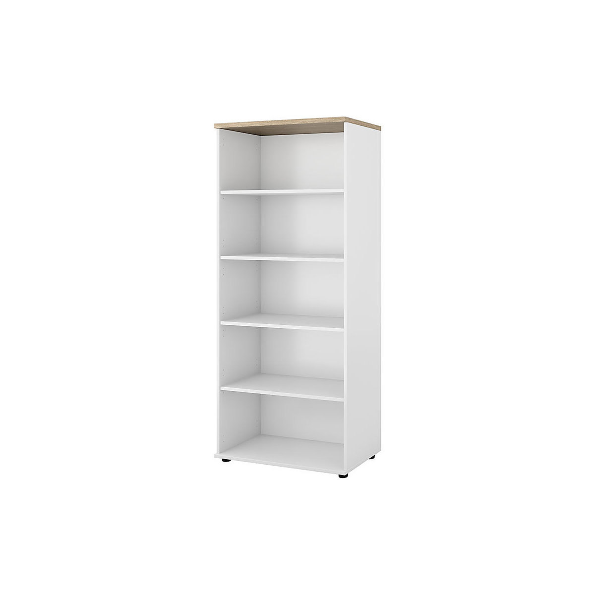 Estantería de oficina Portland, H x A x P 1845 x 800 x 420 mm, blanco cepillado / roble-0