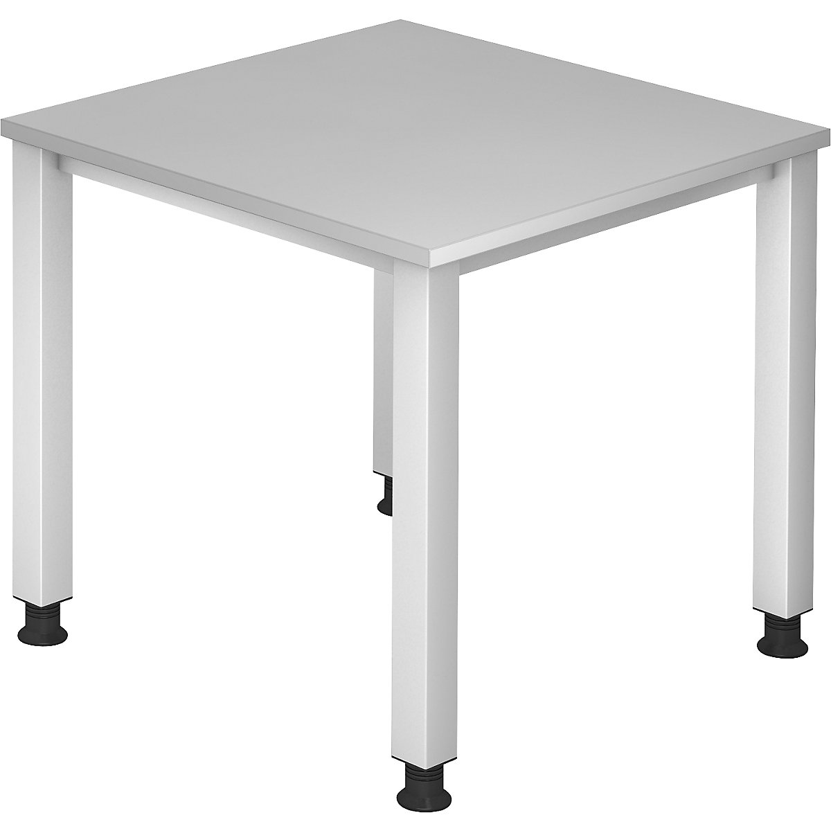 Escritorio – eurokraft pro, armazón de 4 patas, anchura 800 mm, aluminio blanco/gris luminoso-0