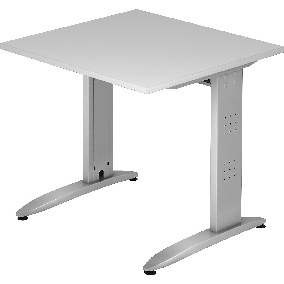 Escritorio – eurokraft pro, armazón de pata en C, altura fija, H x A x P 720 x 800 x 800 mm, gris luminoso-0
