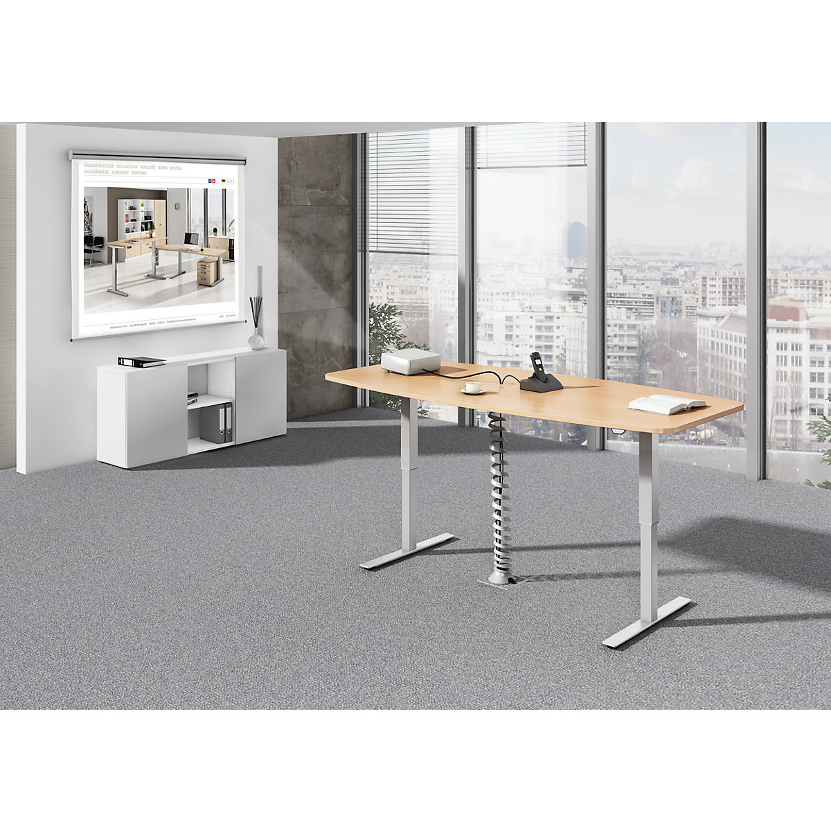 Mesa de reuniones, A x P 2200 x 1030 mm (Imagen del producto 2)-1