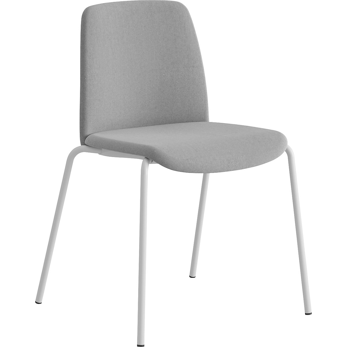 Silla Helmer, asiento/respaldo acolchado, UE 4 unid., asiento gris claro, armazón blanco-0