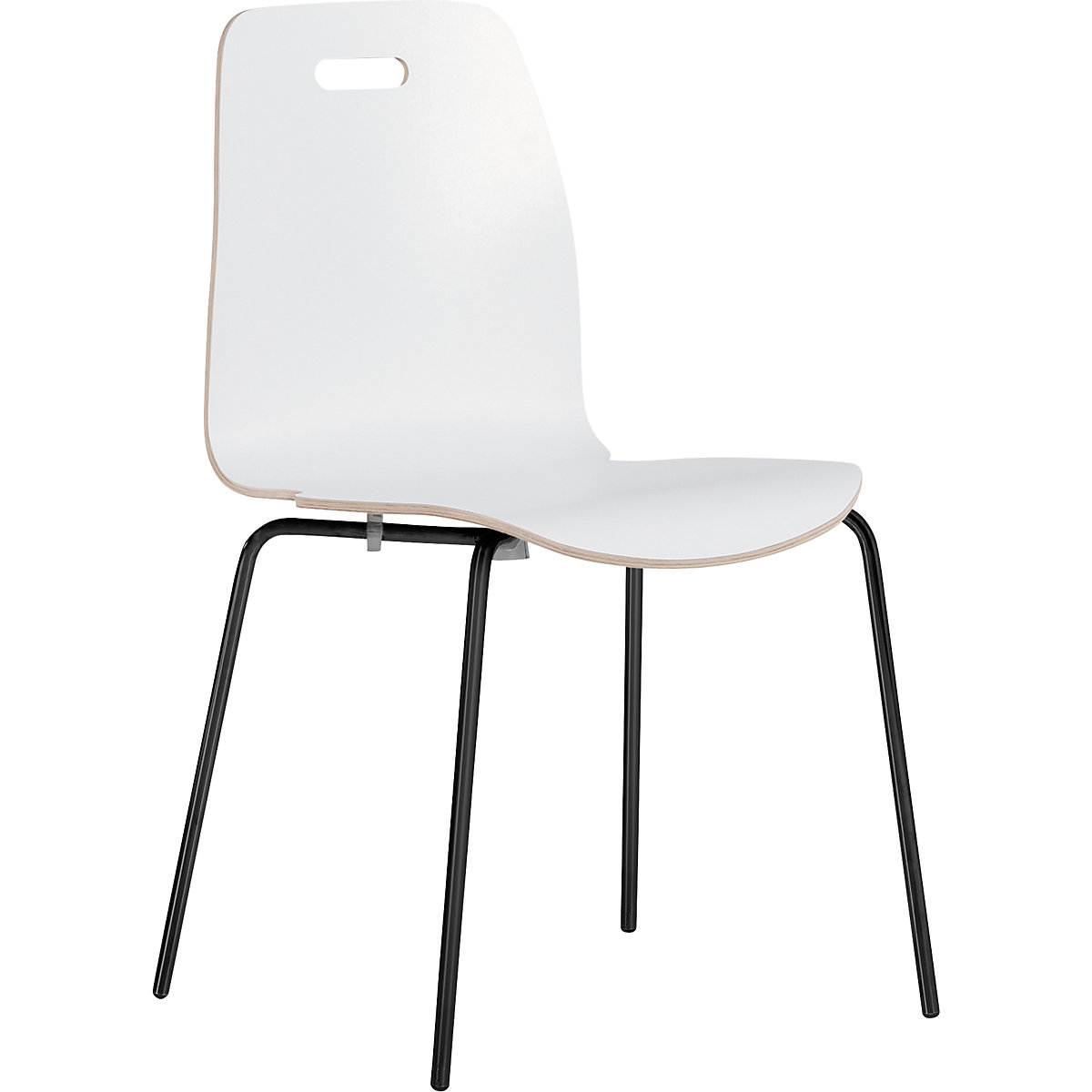 Silla de carcasa Alina, apilable, UE 4 unid., blanco/negro-0