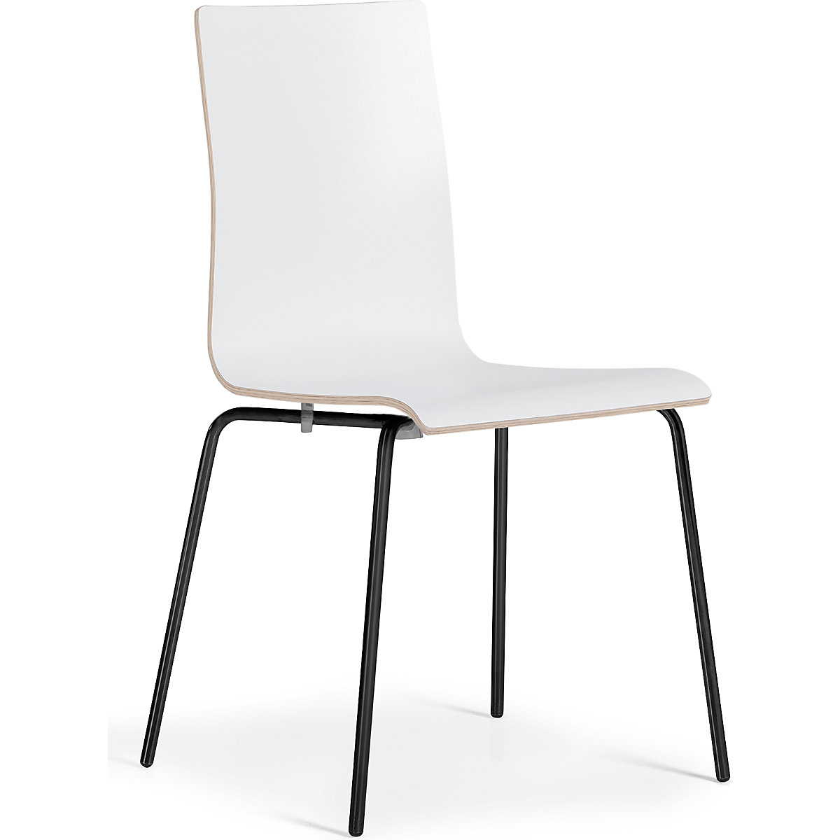 Silla de carcasa Alma, apilable, UE 4 unid., blanco/negro-0