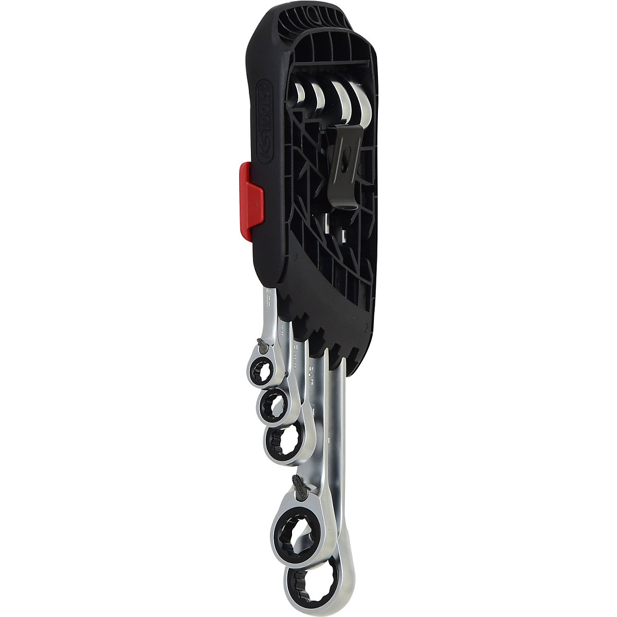 Zestaw kluczy płasko-oczkowych z grzechotką GEARplus® RINGSTOP, wygięte – KS Tools (Zdjęcie produktu 3)-2