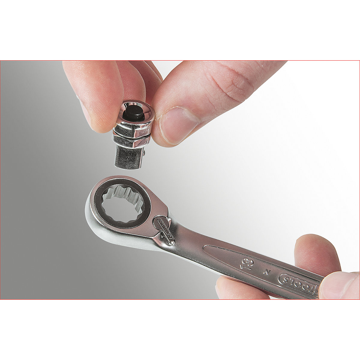 Zestaw kluczy płasko-oczkowych z grzechotką GEARplus, możliwość przełączania – KS Tools (Zdjęcie produktu 3)-2