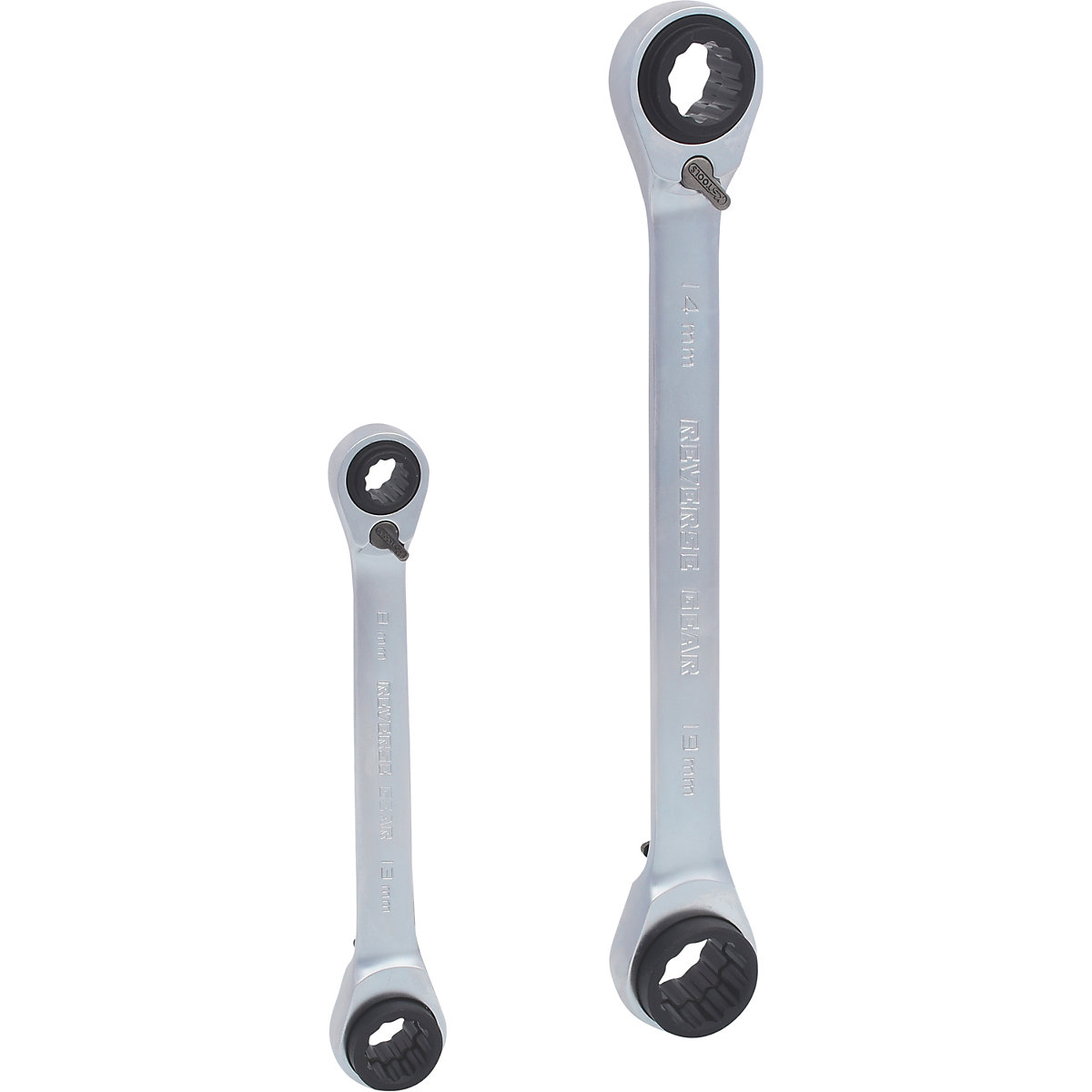 Zestaw przełączanych podwójnych kluczy oczkowych z grzechotką 4 w 1 GEARplus – KS Tools (Zdjęcie produktu 4)-3
