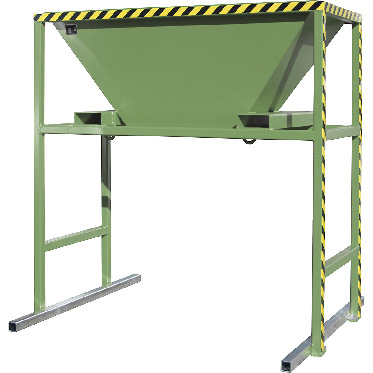 Pâlnie de umplere – eurokraft pro, lung. x lăț. x î. 1700 x 1980 x 2050 mm, cu stativ mobil, verde reseda-0