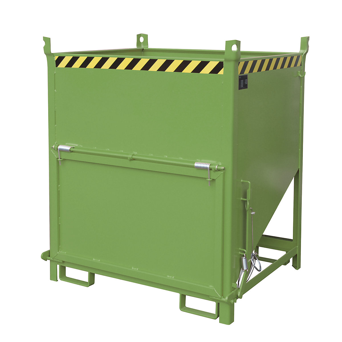 Recipient siloz – eurokraft pro, volum 1 m³, cu clapetă în partea din față, verde reseda RAL 6011-0