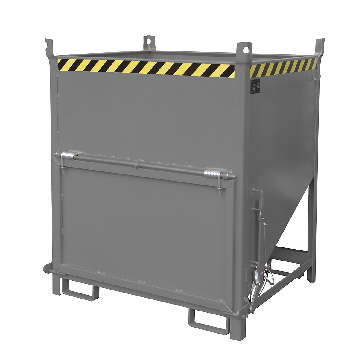 Recipient siloz – eurokraft pro, volum 1 m³, cu clapetă în partea din față, gri șobolan RAL 7005-0