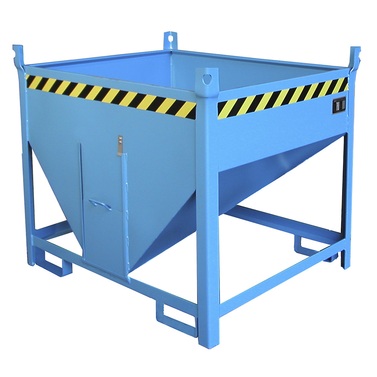 Recipient siloz – eurokraft pro, volum 0,50 m³, cu trapă glisantă în partea din față, albastru deschis RAL 5012-0