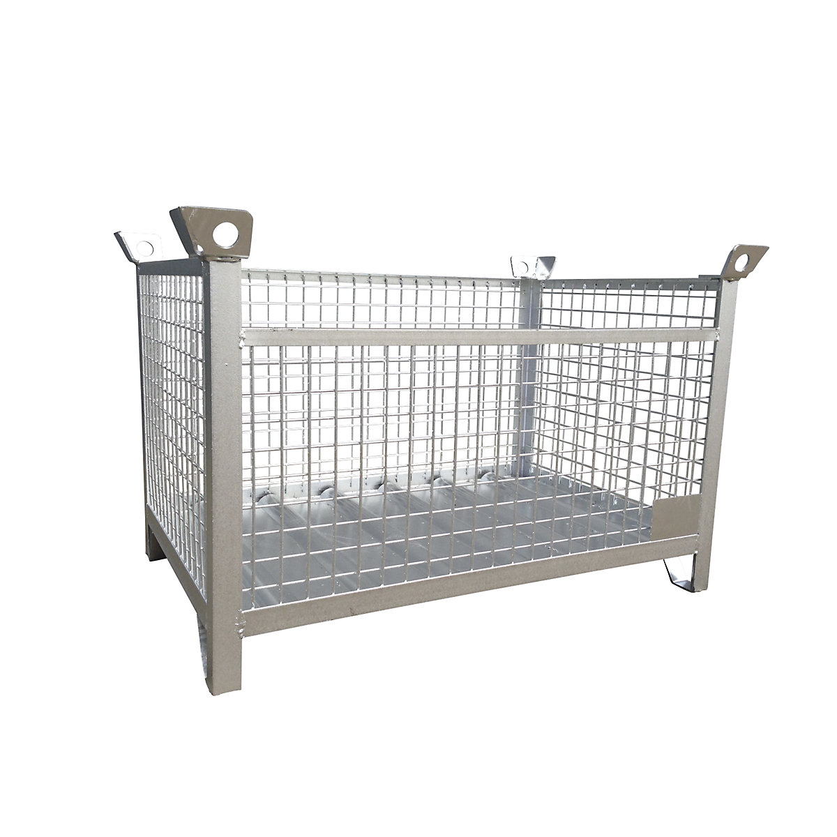 Cutie de stivuire cu suprastructură din grilaj – Eichinger, lung. x lăț. x î. 1200 x 800 x 750 mm, zincat-0