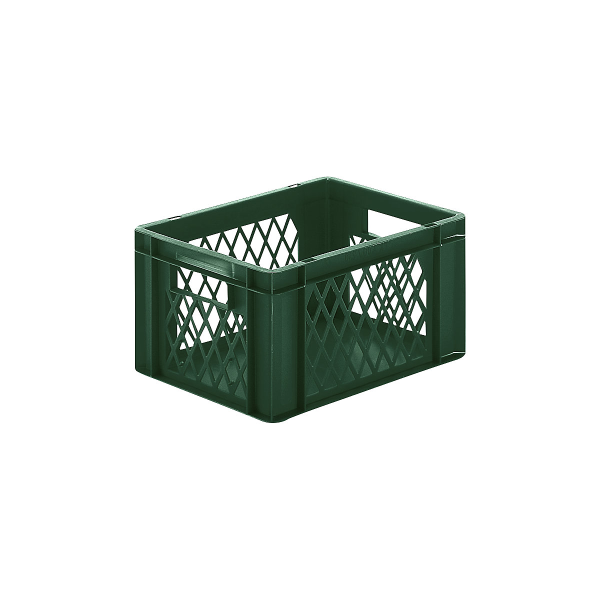 Cutie de depozitare în format Euro, pereți cu orificii, bază plină, lung. x lăț. x î. 400 x 300 x 210 mm, verde, amb. 5 buc.-0