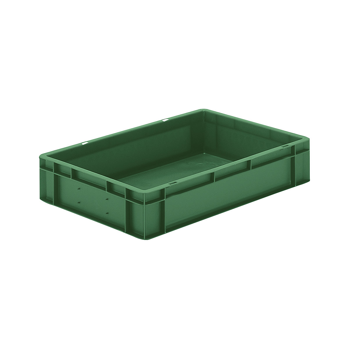 Cutie de depozitare în format Euro, pereții și baza pline, lung. x lăț. x î. 600 x 400 x 120 mm, verde, amb. 5 buc.-0