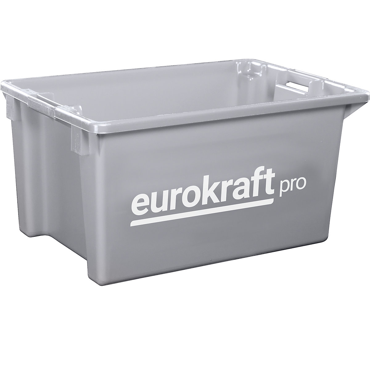 Cutie de depozitare din polipropilenă, adecvată pentru alimente – eurokraft pro, volum 70 l, amb. 2 buc., pereții și baza închise, gri-0