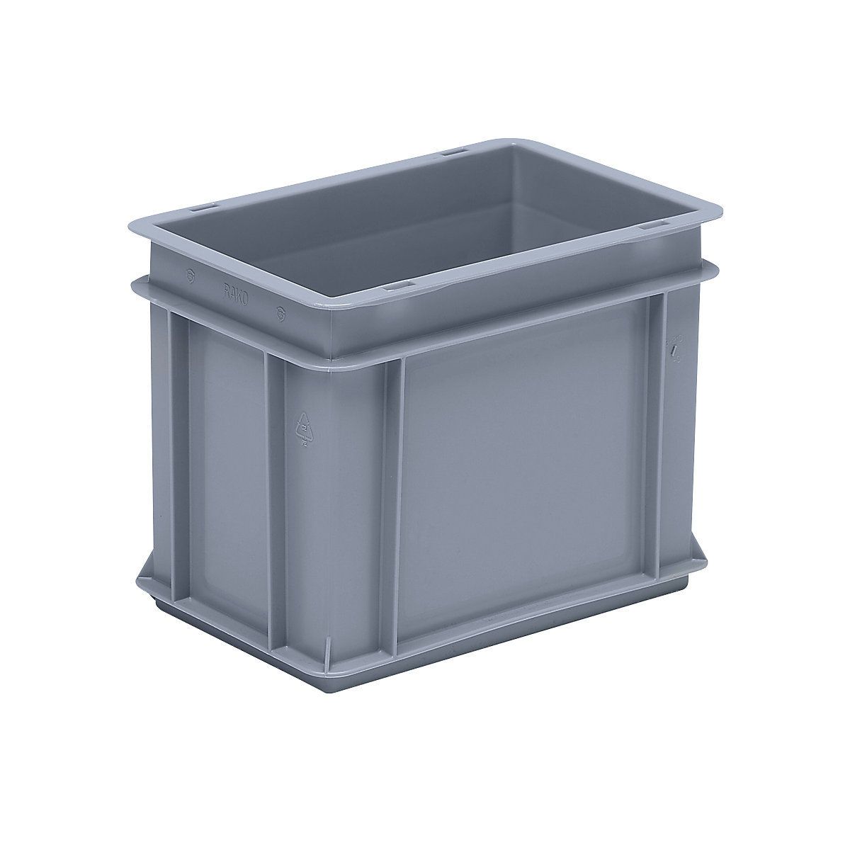 Navetă euro stivuibilă din polipropilenă (PP), capacitate portantă 20 kg, gri-argintiu, volum 9 l, înălțime exterioară 220 mm, amb. 8 buc.-0
