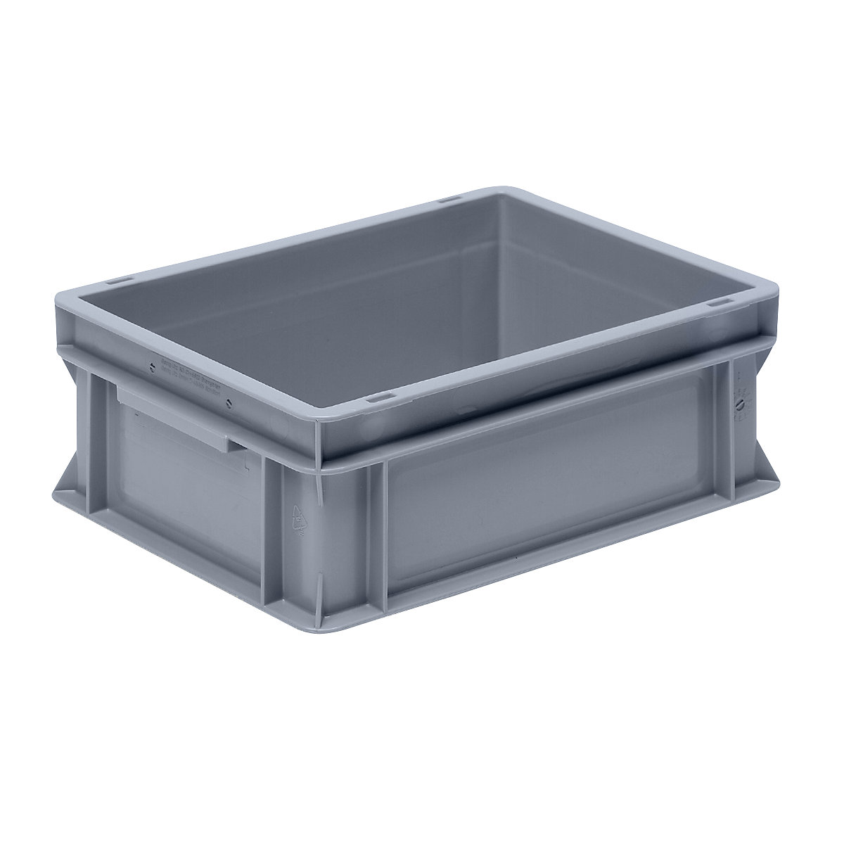 Navetă euro stivuibilă din polipropilenă (PP), capacitate portantă 20 kg, gri-argintiu, volum 12 l, înălțime exterioară 145 mm, amb. 6 buc.-0