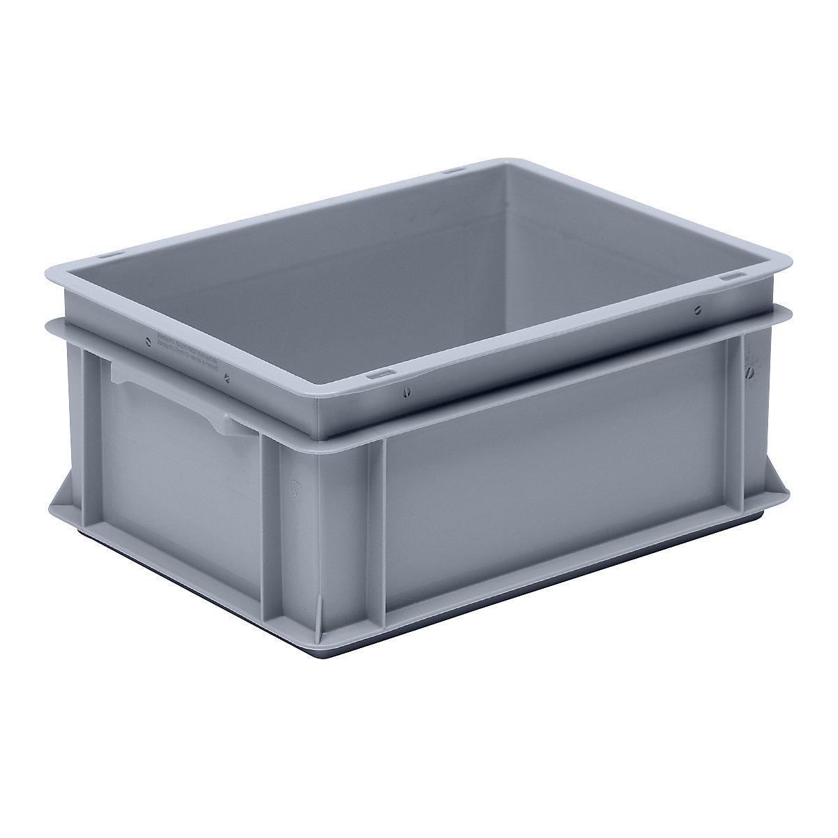 Navetă euro stivuibilă din polipropilenă (PP), capacitate portantă 20 kg, gri-argintiu, volum 15 l, înălțime exterioară 170 mm, amb. 6 buc.-0