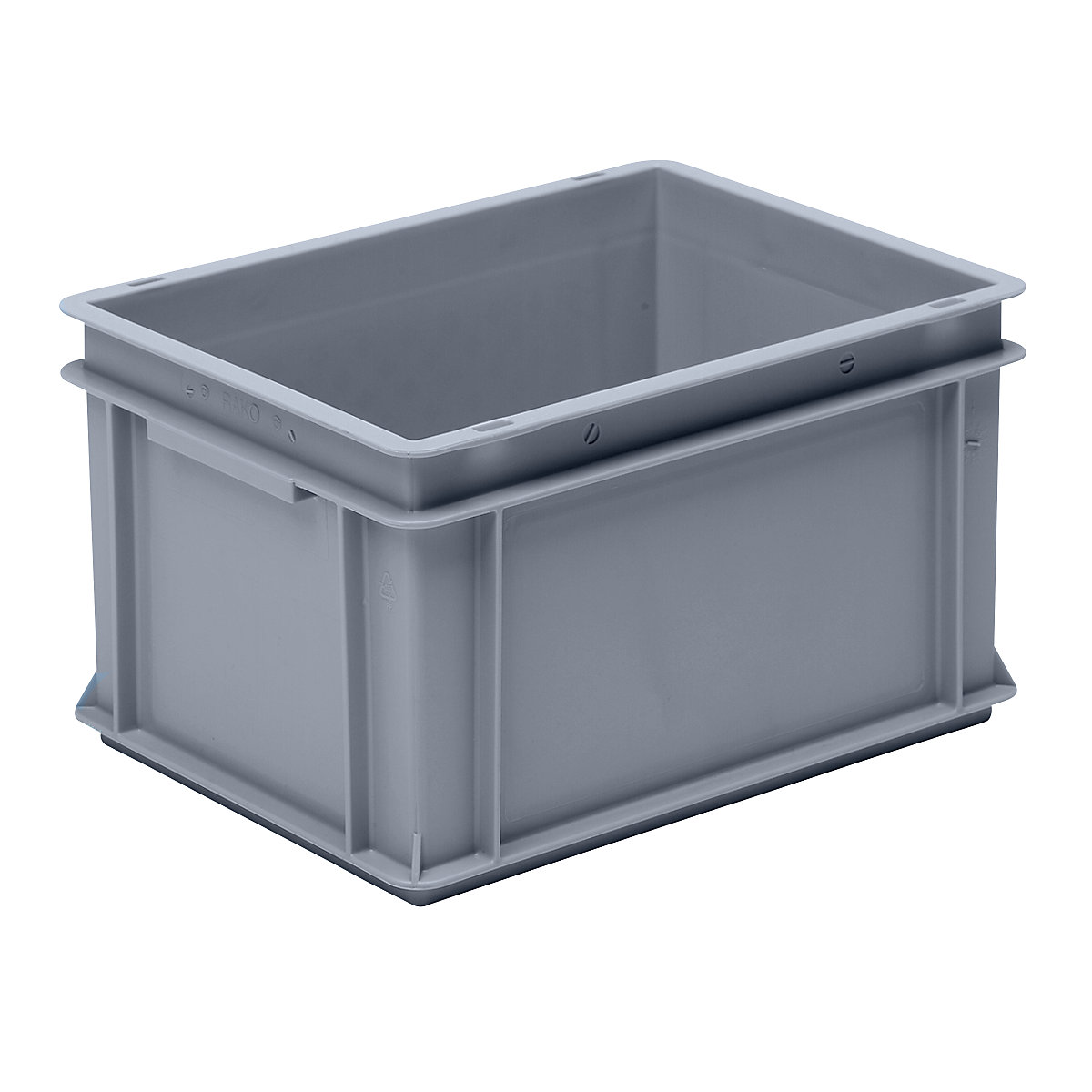 Navetă euro stivuibilă din polipropilenă (PP), capacitate portantă 20 kg, gri-argintiu, volum 20 l, înălțime exterioară 220 mm, amb. 4 buc.-0