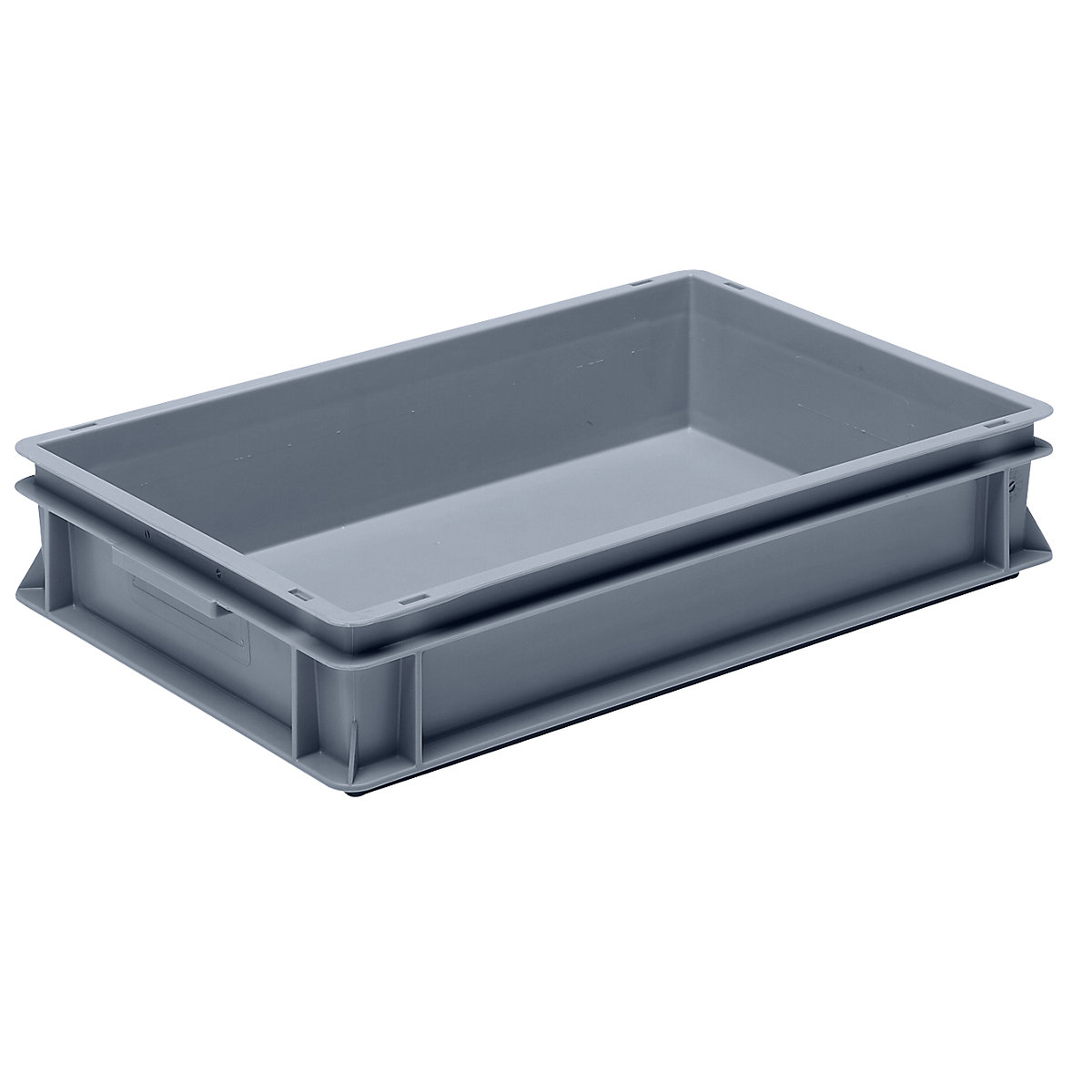 Navetă euro stivuibilă din polipropilenă (PP), capacitate portantă 20 kg, gri-argintiu, volum 20 l, înălțime exterioară 120 mm, amb. 4 buc.-0