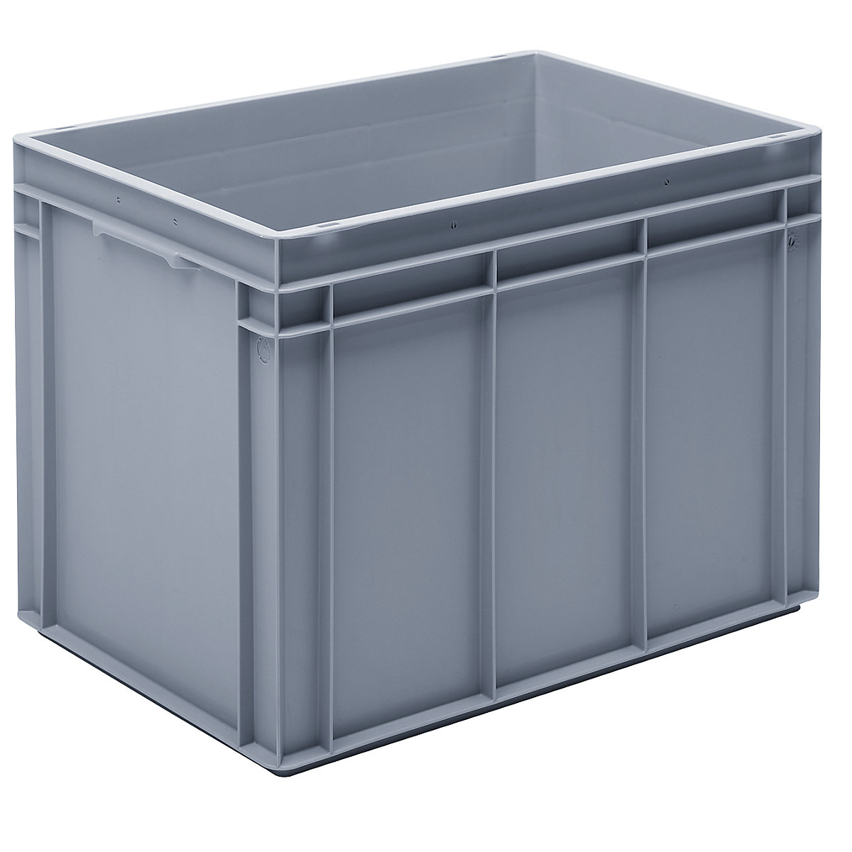 Navetă euro stivuibilă din polipropilenă (PP), capacitate portantă 20 kg, gri-argintiu, volum 90 l, înălțime exterioară 425 mm, amb. 2 buc.-0