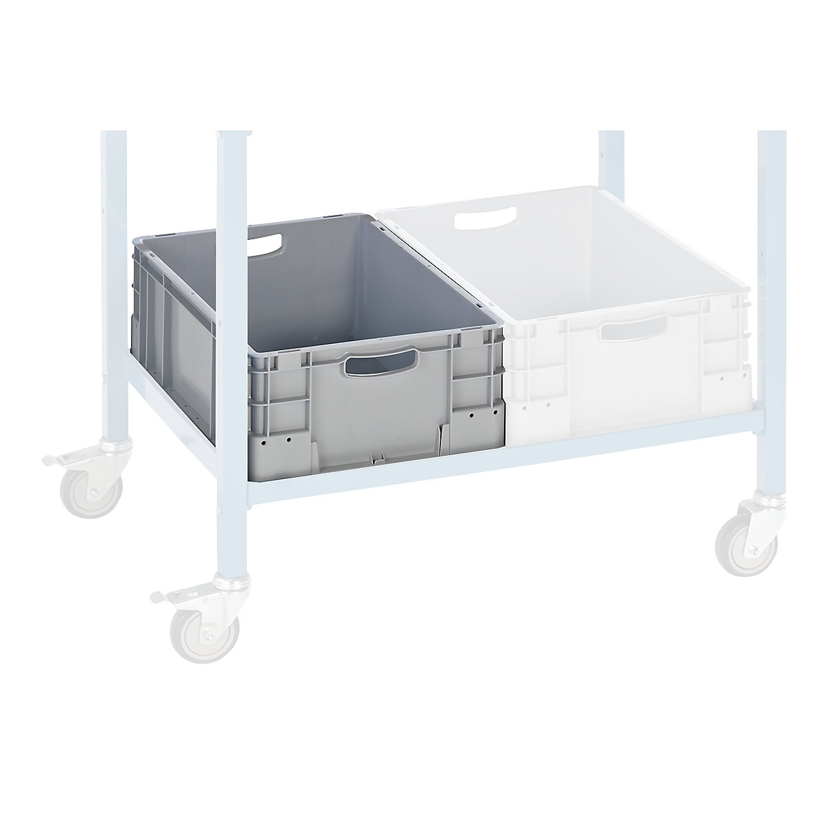 Navetă industrială din polipropilenă, sarcină stivuire 400 kg, lung. x lăț. X î. 600 x 400 x 220 mm, amb. 4 buc.-0