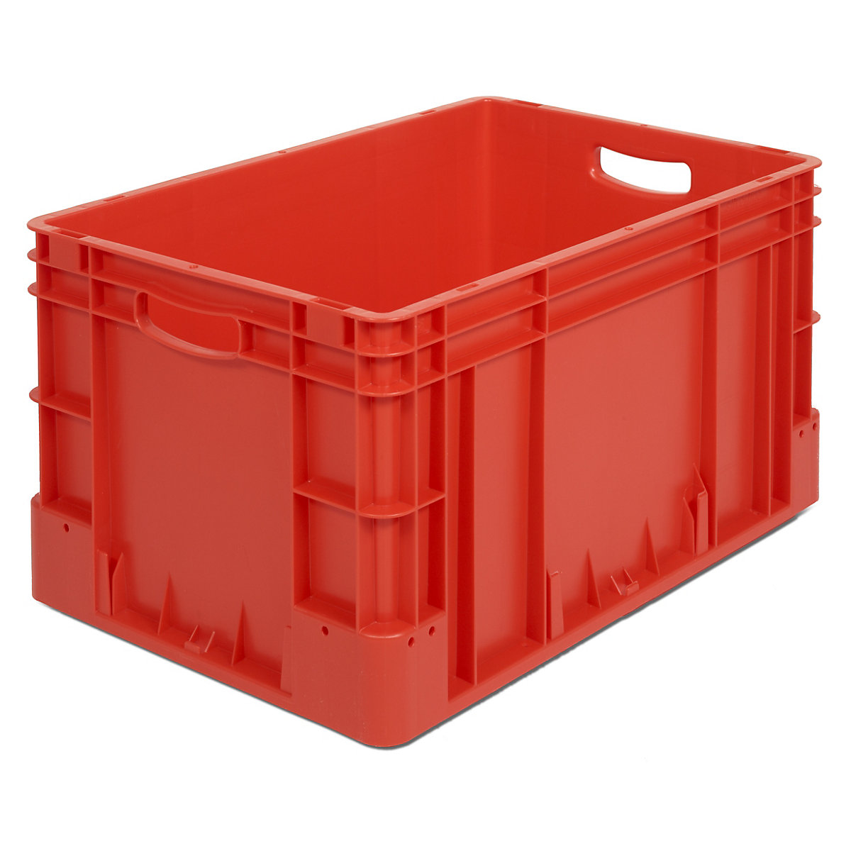 Navetă industrială, volum 60 l, lung. x lăț. x î. 600 x 400 x 320 mm, amb. 3 buc., roșu-0