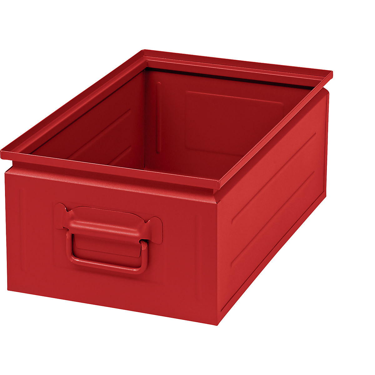 Navetă stivuibilă din tablă de oțel, volum cca. 30 l, roșu aprins RAL 3000-0