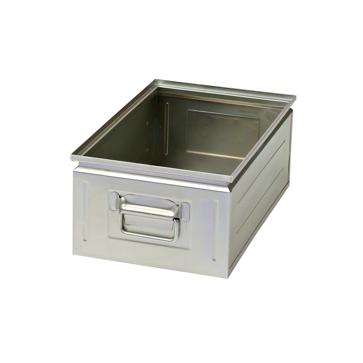 Navetă stivuibilă din tablă de oțel, volum cca. 30 l, zincată-0