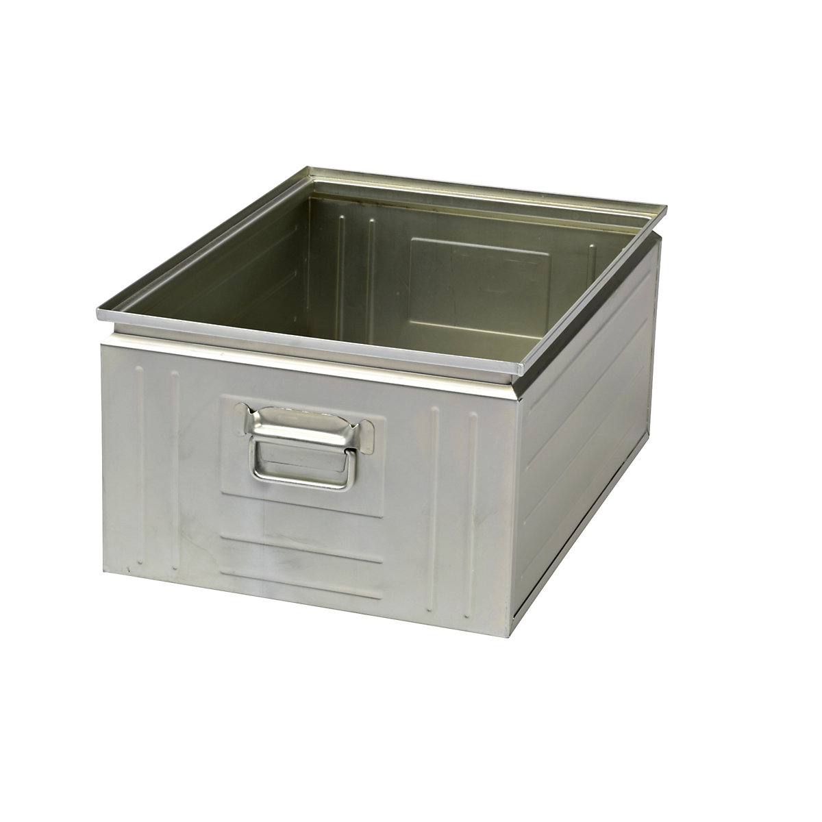 Navetă stivuibilă din tablă de oțel, volum cca. 80 l, zincată-0