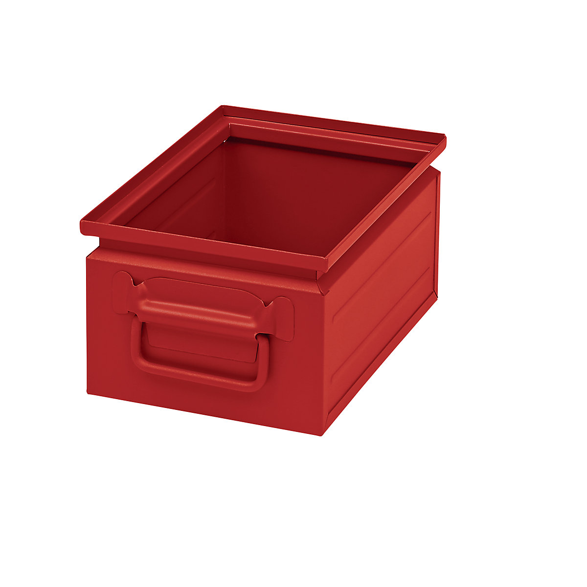 Navetă stivuibilă din tablă de oțel, volum cca. 9 l, roșu aprins RAL 3000-0