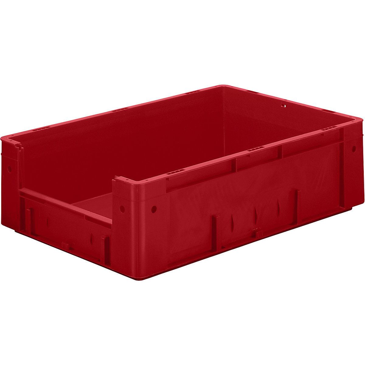 Navete euro stivuibile cu decupaj, volum 31 l, lung. x lăț. x î. 600 x 400 x 175 mm, amb. 2 buc., roșu-0