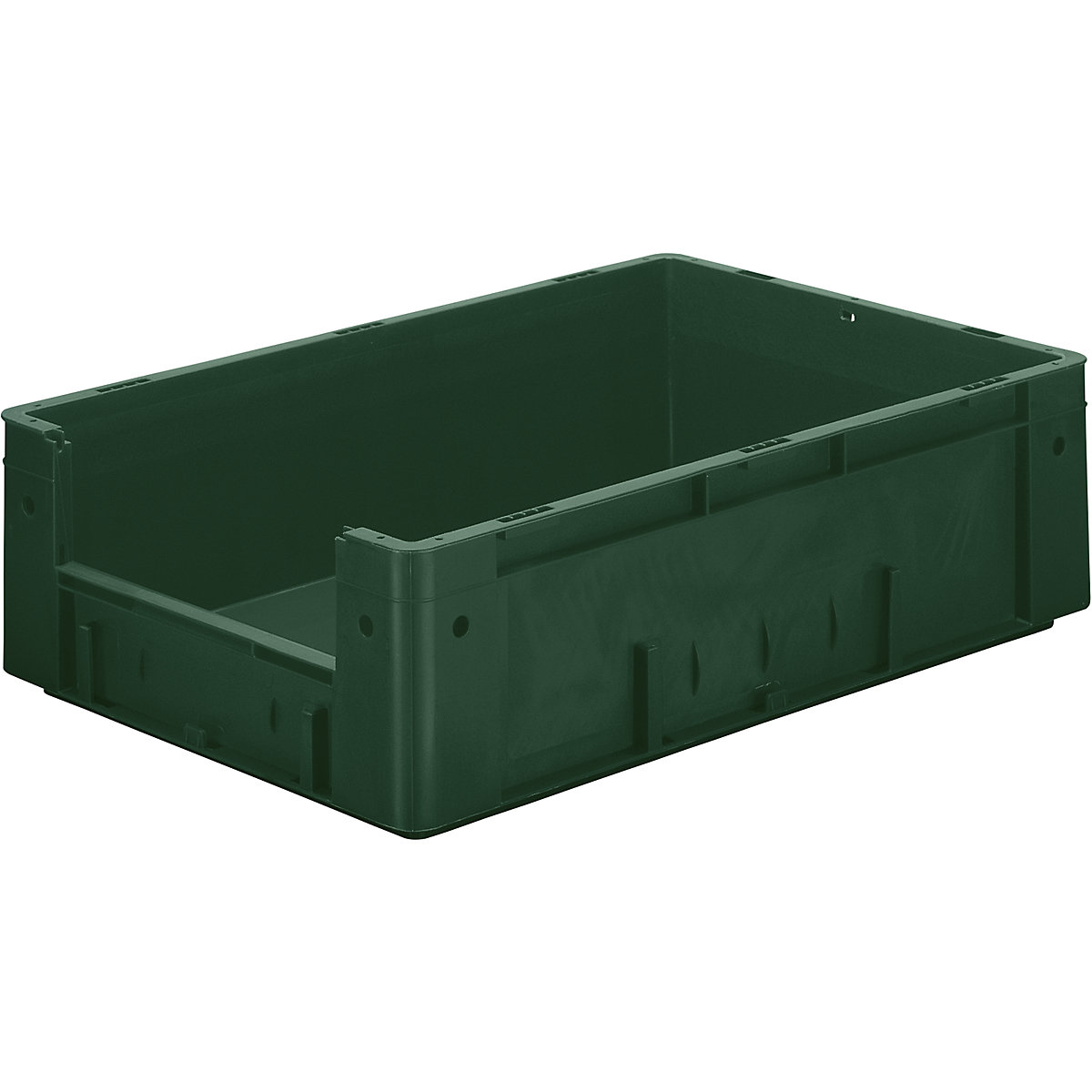 Navete euro stivuibile cu decupaj, volum 31 l, lung. x lăț. x î. 600 x 400 x 175 mm, amb. 2 buc., verde-0