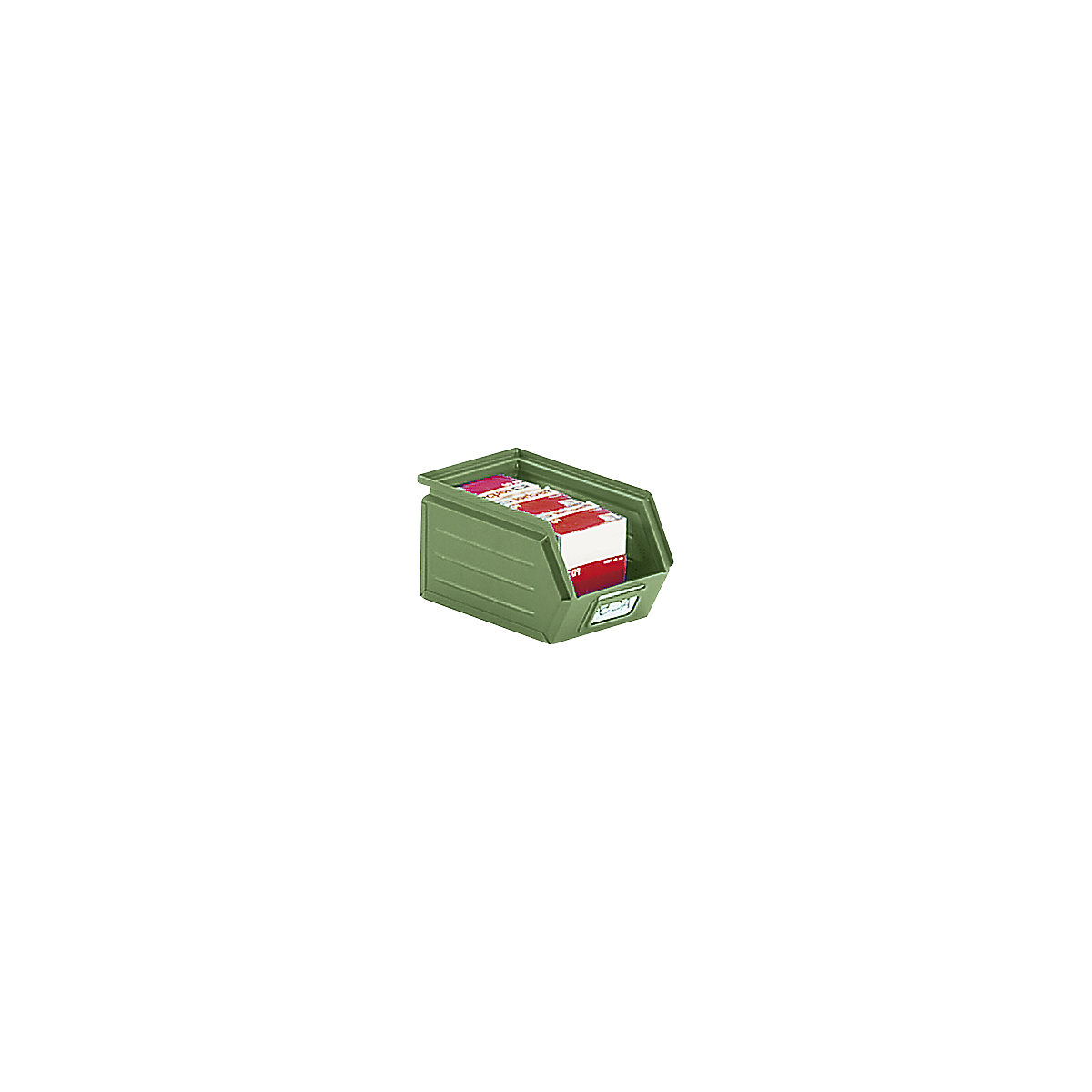 Cutie de depozitare deschisă din tablă de oțel, lung. x lăț. x î. 240 x 148 x 130 mm, verde reseda-0