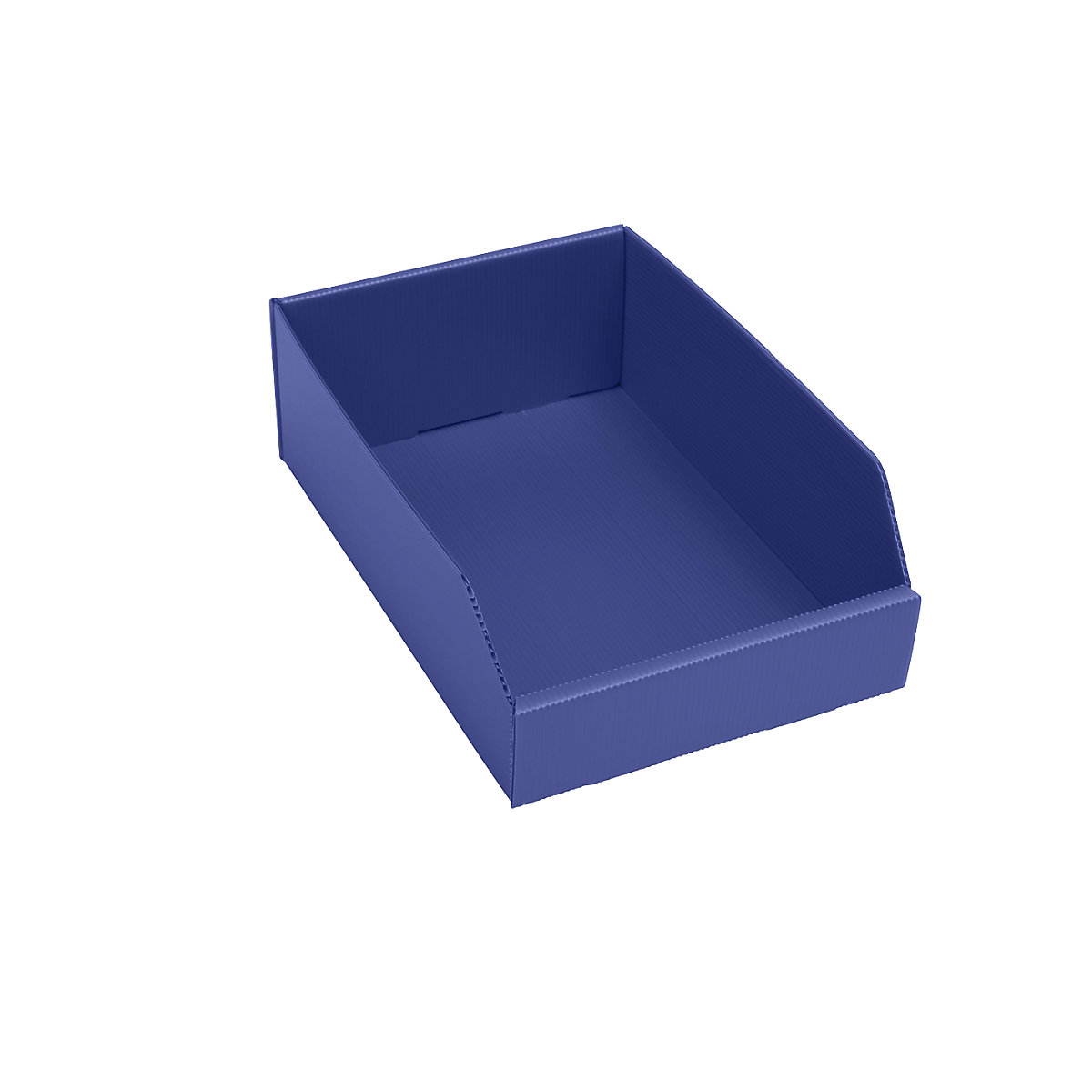 Navetă de plastic pentru rafturi, pliabilă, lung. x lăț. x î. 300 x 200 x 100 mm, albastru, amb. 25 buc.-0