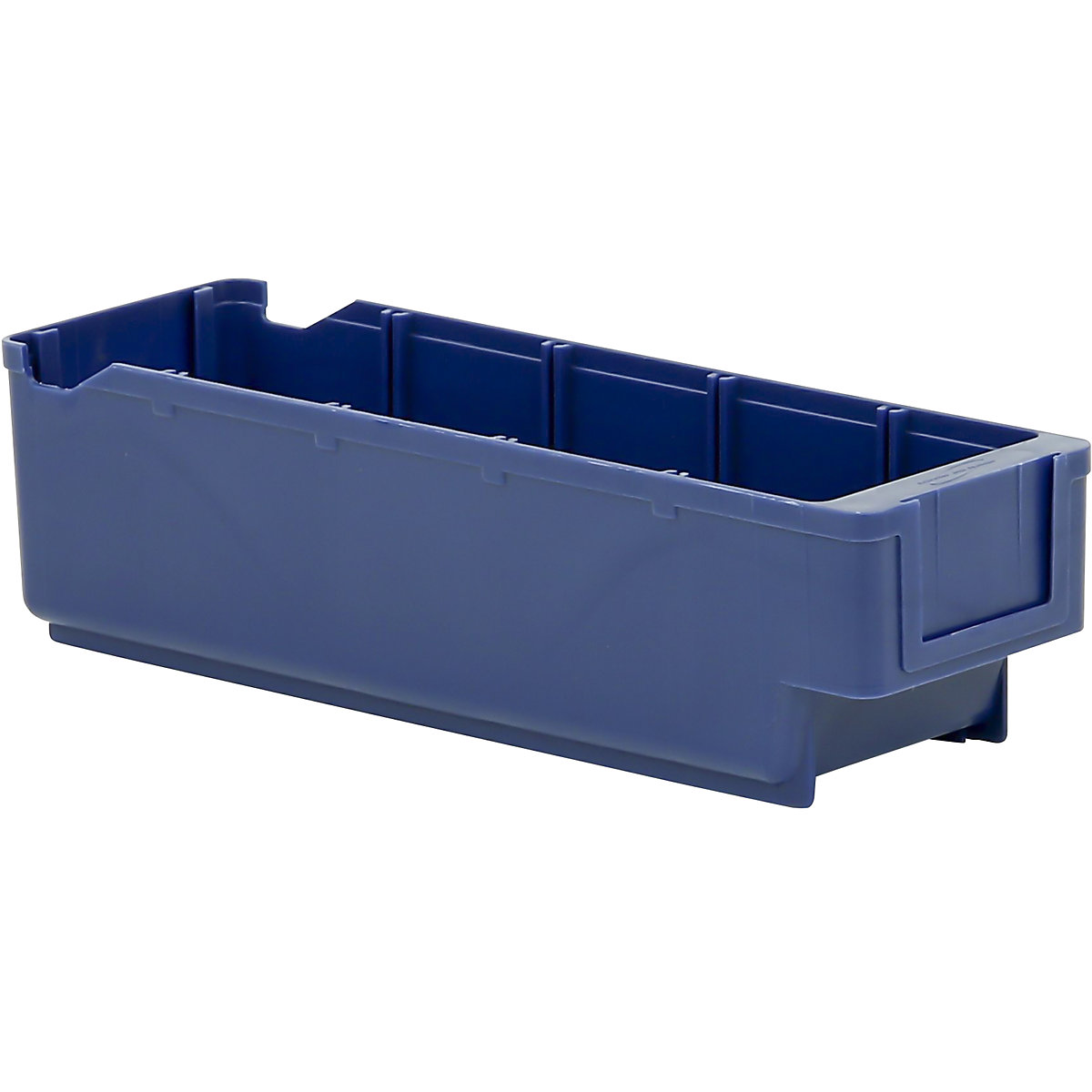 Navetă din polipropilenă pentru rafturi, albastru, lung. x lăț. x î. 300 x 94 x 80 mm, amb. 40 buc.-0