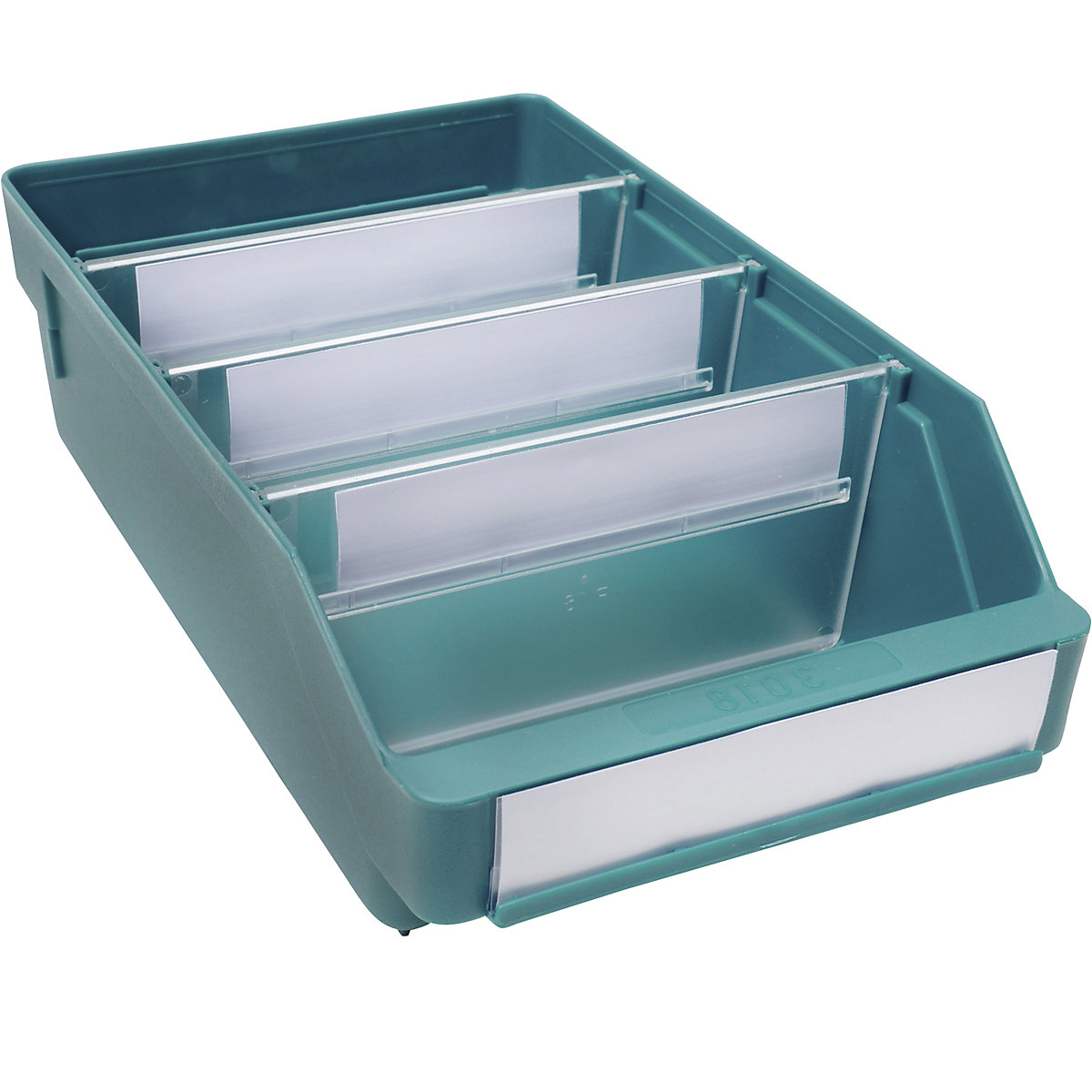 Navetă pentru rafturi, din polipropilenă foarte rezistentă la impact – STEMO, verde, lung. x lăț. x î. 300 x 180 x 95 mm, amb. 20 buc.-0
