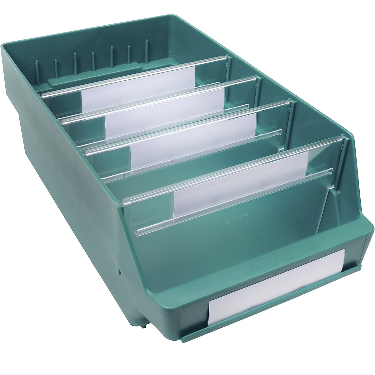 Navetă pentru rafturi, din polipropilenă foarte rezistentă la impact – STEMO, verde, lung. x lăț. x î. 400 x 240 x 150 mm, amb. 10 buc.-0