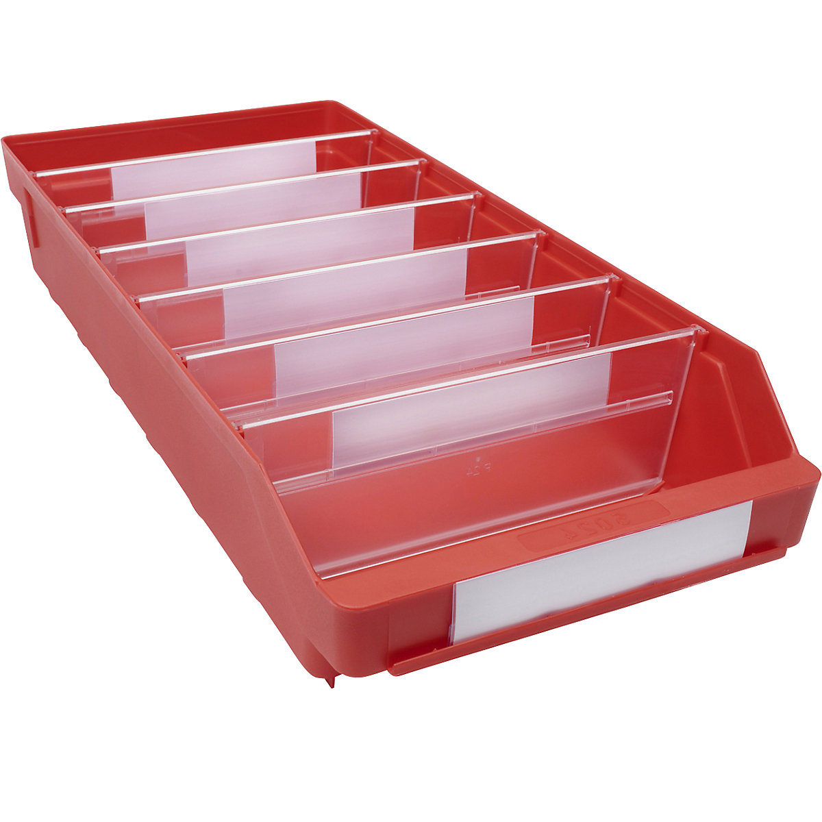 Navetă pentru rafturi, din polipropilenă foarte rezistentă la impact – STEMO, roșu, lung. x lăț. x î. 500 x 240 x 95 mm, amb. 15 buc.-0