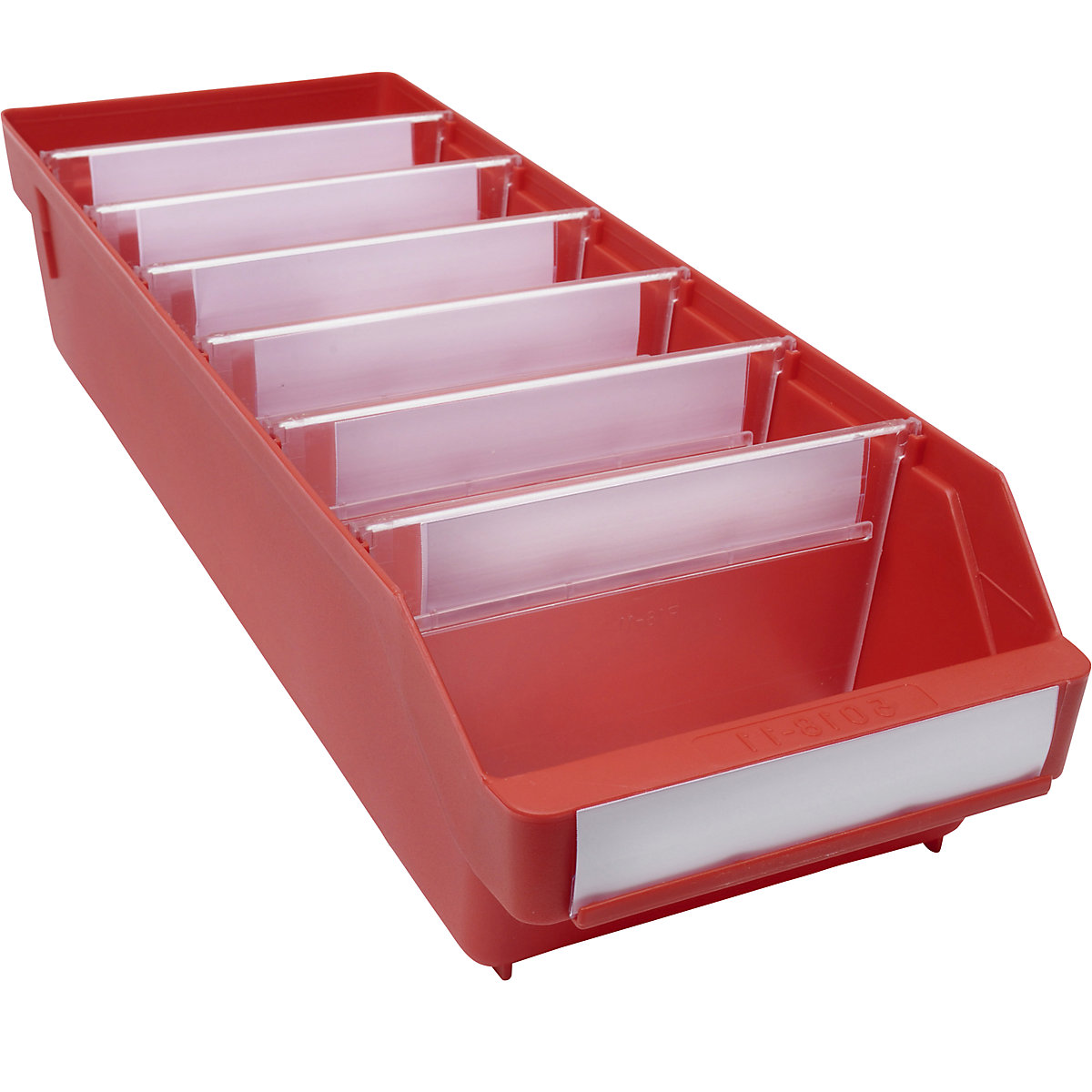 Navetă pentru rafturi, din polipropilenă foarte rezistentă la impact – STEMO, roșu, lung. x lăț. x î. 500 x 180 x 110 mm, amb. 20 buc.-0
