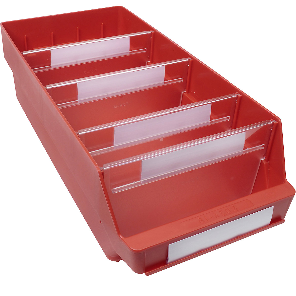 Navetă pentru rafturi, din polipropilenă foarte rezistentă la impact – STEMO, roșu, lung. x lăț. x î. 500 x 240 x 150 mm, amb. 10 buc.-0