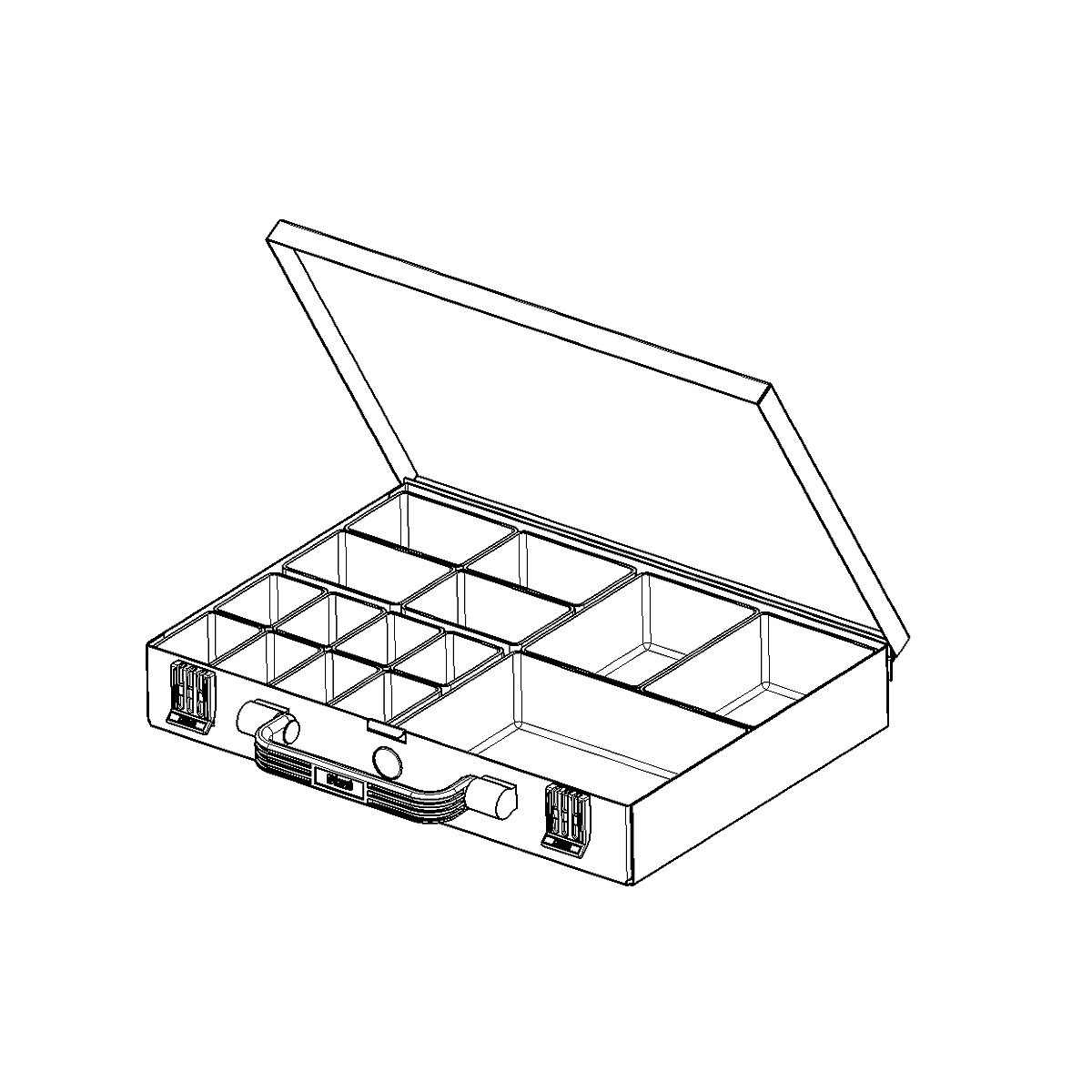 Casetă de sortimente din tablă de oțel – eurokraft pro (Imagine produs 2)-1